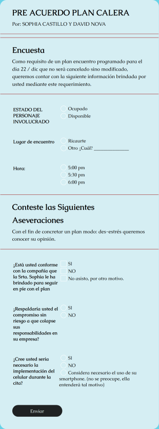 Formulario De Encuesta Plan Calera