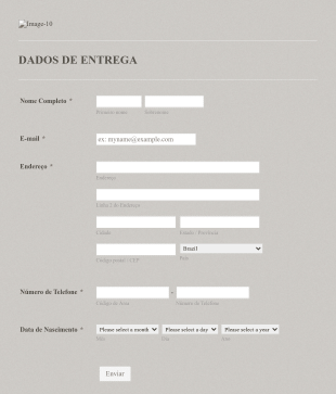 Formulário De Entrega De Dados Form Template