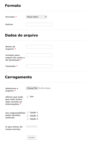 Formulário De Envio De Arquivo Form Template