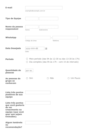 Formulário De Equipe