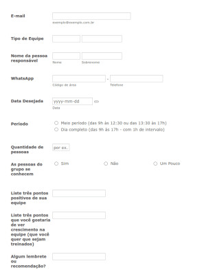 Formulário De Equipe
