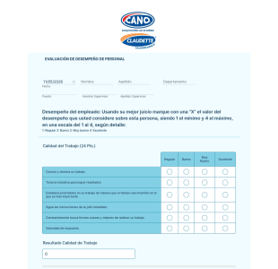 Formulario De Evaluación De Desempeño Administrativo
