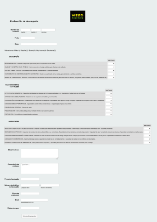 Formulario De Evaluación De Desempeño Weed Positive