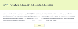 Formulario De Exención De Depósito de Seguridad