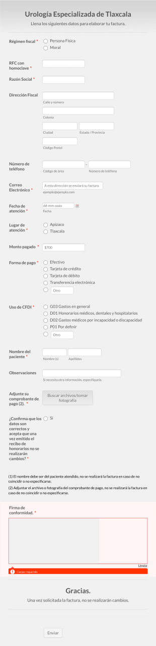 Solicitud De Datos Para Facturación