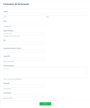 Formulario De Facturación MCKTO