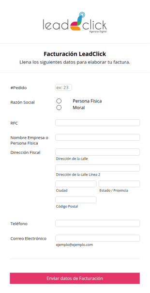 Formulario De Facturación