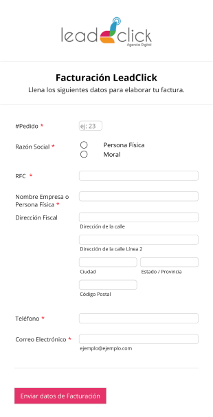 Formulario De Facturación Form Template