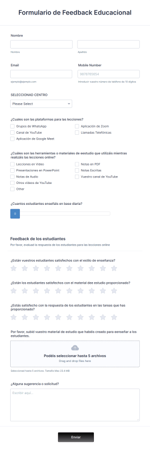 Formulario De Feedback Educacional