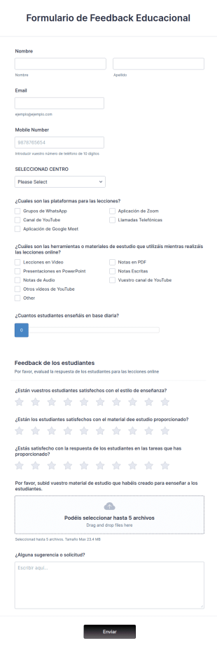 Formulario De Feedback Educacional