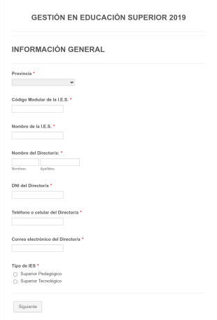 Formulario De Gestión De Educación Superior Form Template