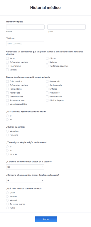 Formulario De Historial Médico HIPAA