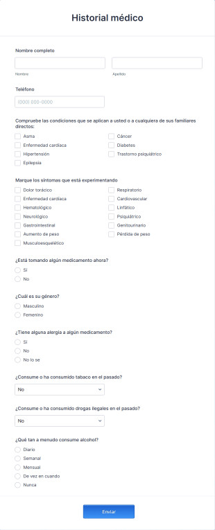 Formulario De Historial Médico HIPAA
