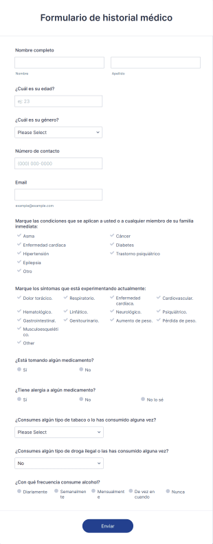 Formulario De Historial Médico