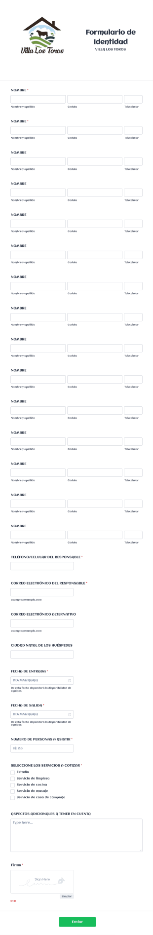 Formulario De Identidad Form Template