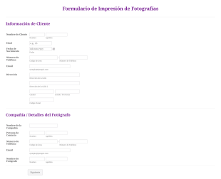 Formulario De Impresión De Fotografías Form Template