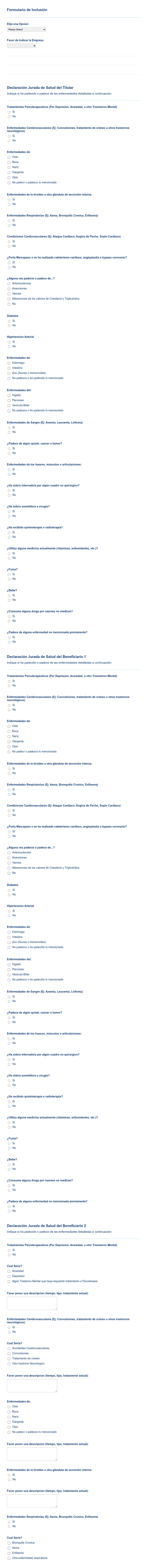 Formulario de Inclusión | Jotform