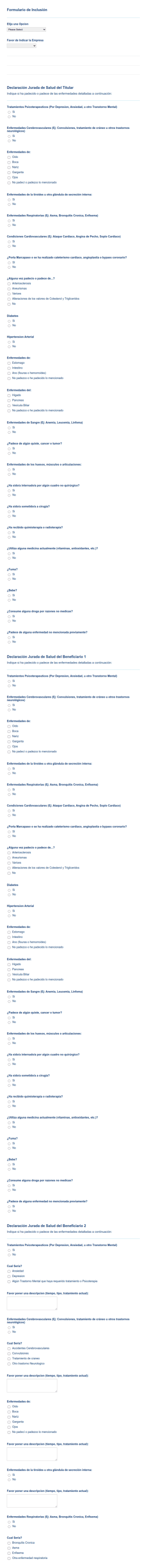 Formulario De Inclusión