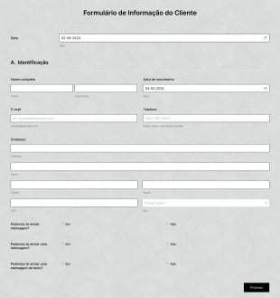 Formulário De Informação Do Cliente Form Template
