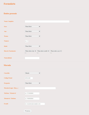 Formulário De Informação Do Estudante Form Template