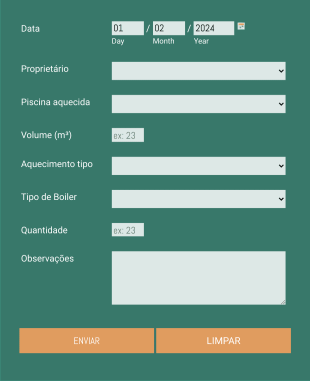 Formulário De Informações Da Piscina