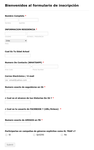 Formulario De Ingreso A Proyecto De Marketing