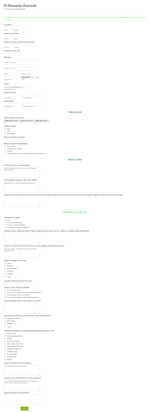 Formulario De Ingreso Con Matrona Form Template