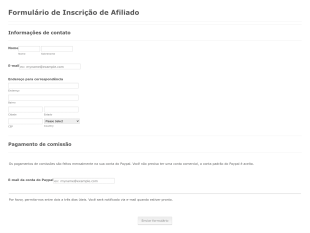 Formulário De Inscrição De Afiliado Form Template
