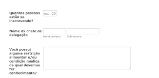 Formulário De Inscrição De Comitê Em Evento