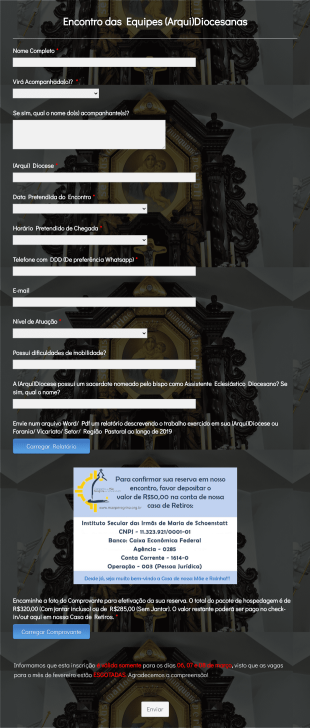 Formulário De Inscrição De Encontro De Equipe
