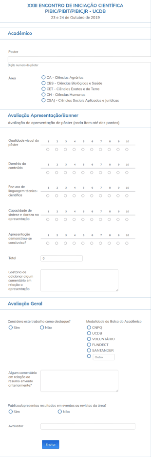 Formulário De Inscrição De Encontro De Iniciação Científica