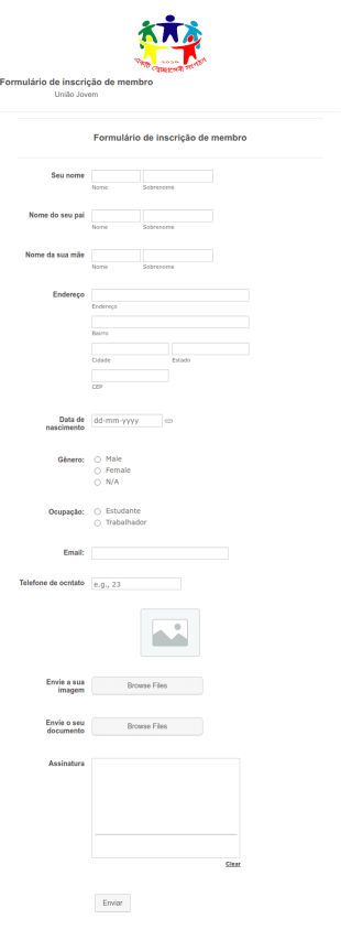 Formulário De Inscrição De Membro
