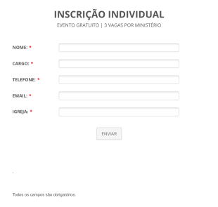 Formulário De Inscrição Para Evento Religioso