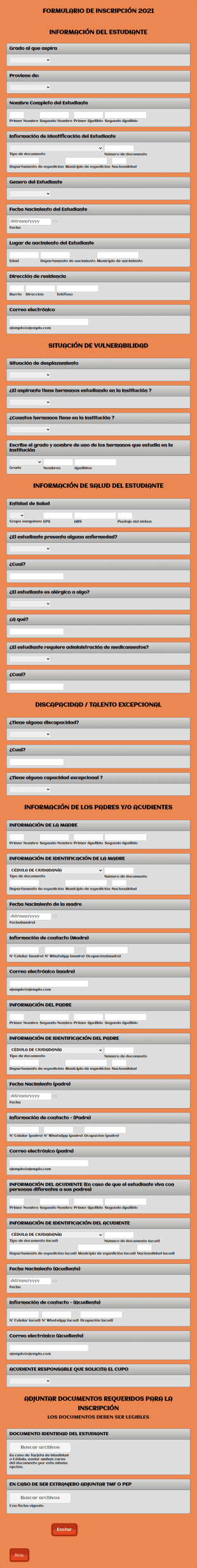 Formulario De Inscripción 2021