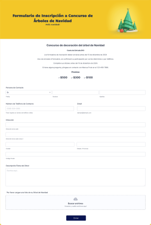 Formulario De Inscripción A Concurso De Árboles De Navidad