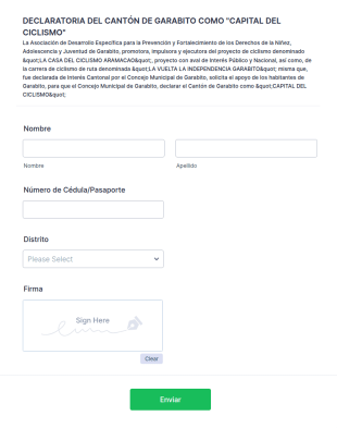 Formulario De Inscripción A Evento De Ciclismo