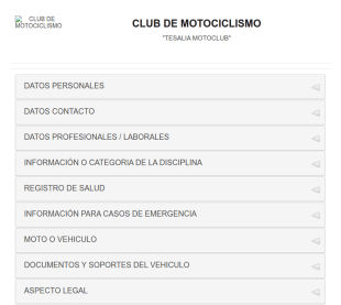 Formulario De Inscripcion Al Club De Motociclismo "Tesalia Motoclub"