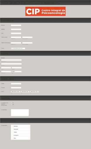 Formulario De Inscripción Curso CIP Form Template