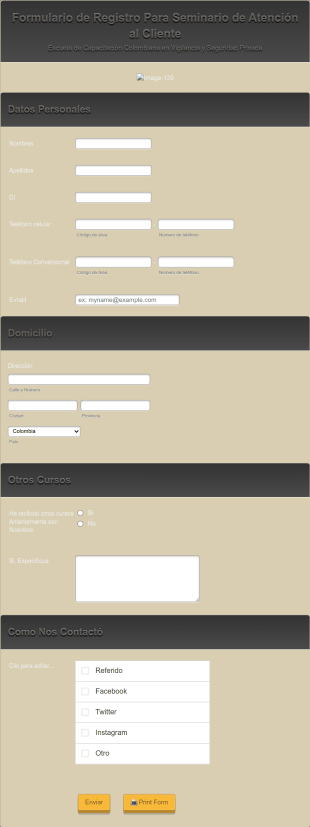 Formulario De Inscripción De Seminario De Atención Al Cliente Form Template