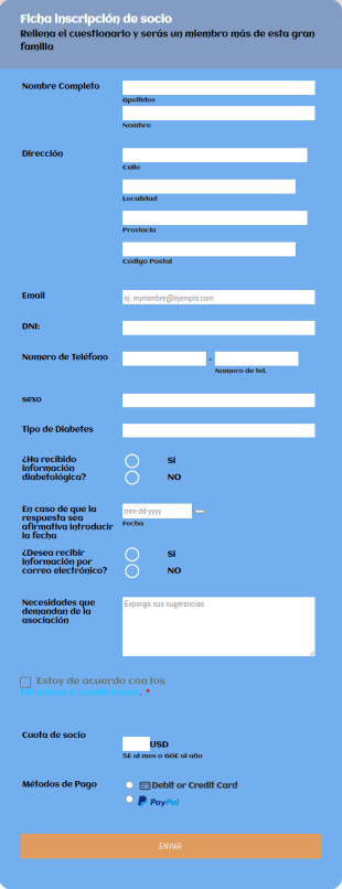 Formulario De Inscripcion De Socios