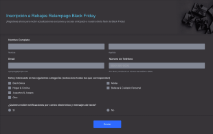 Inscripción Rebajas Flash Black Friday Form Template