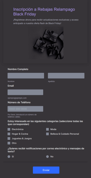 Inscripción Rebajas Flash Black Friday