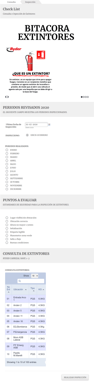 Formulario De Inspección De Estándares De Seguridad De Extintores