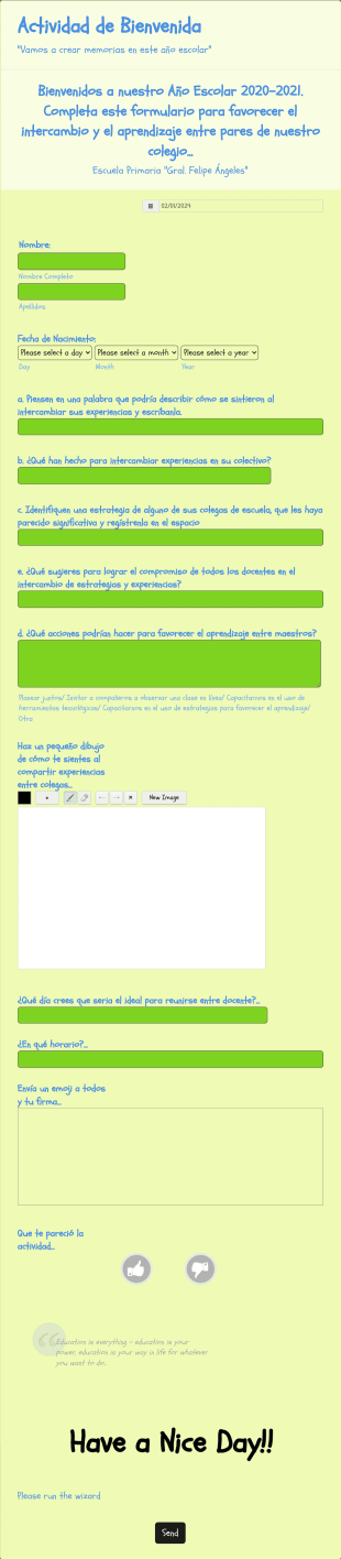 Formulario De Intercambio De Experiencias