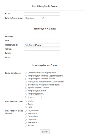 Formulário De Interesse Em Curso