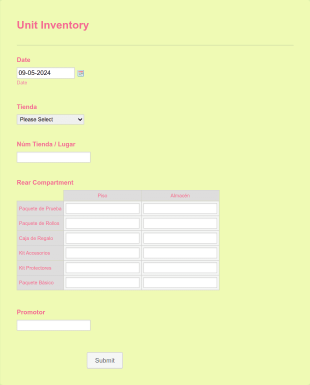 Formulario De Inventario Form Template
