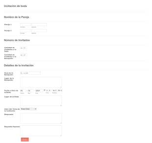 Formulario De Invitación De Boda Form Template