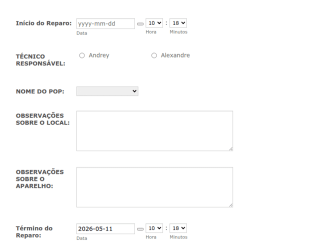 Formulário De Manutenção De Ar Condicionado