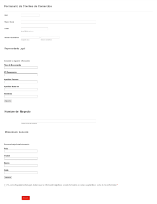 Formulario De Nuevos Comercios
