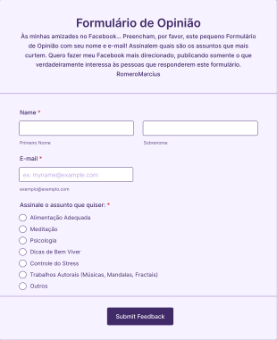Formulário De Opinião Atualizado